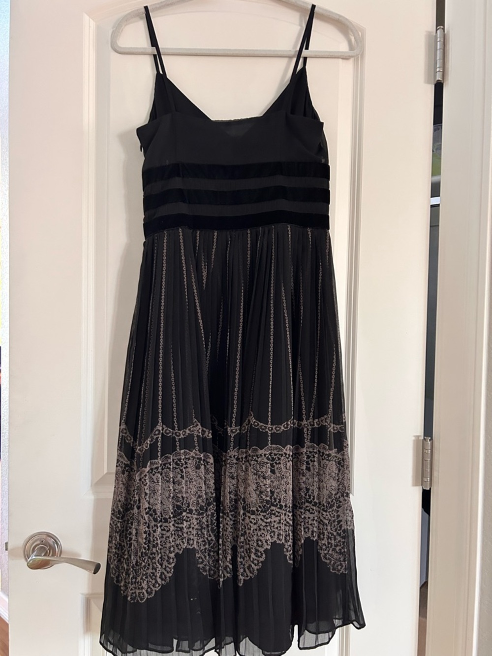 Vintage LOFT Faux Wrap Accordian Pleated Cocktail Dark Romantic Dress. Velvet. - Picture 2 of 10